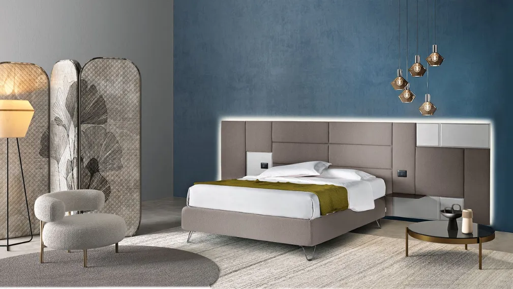 Letto Boiserie Smooth & Stitched di Cosmo Letti