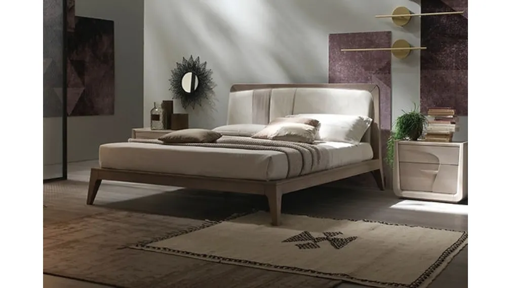 Letto in legno e tessuto Desi di Fasolin