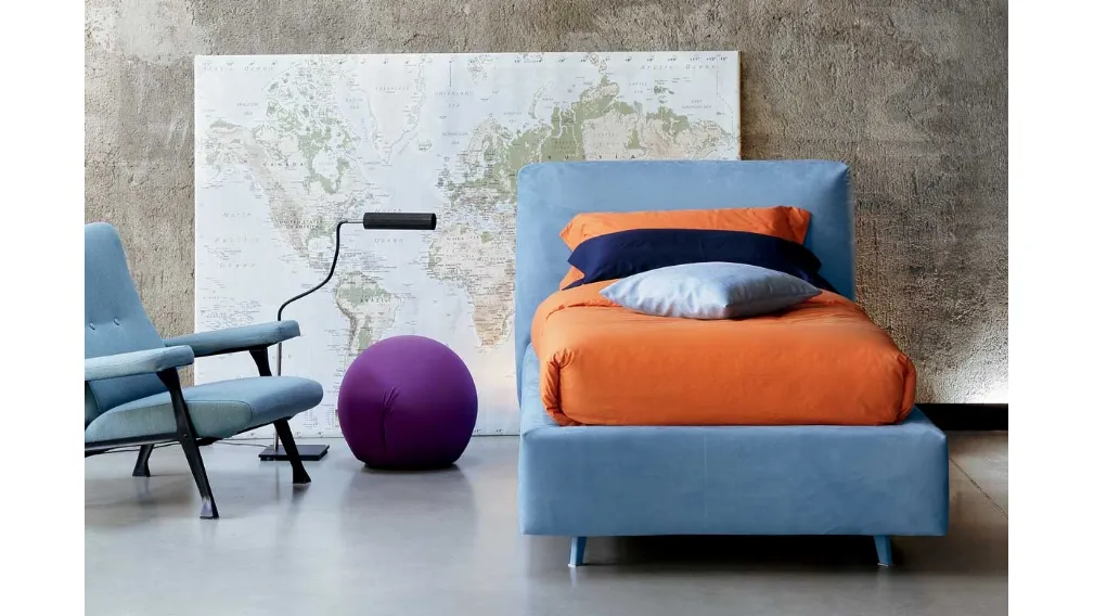 Letto singolo con testiera Kuna di Bontempi Letti Design