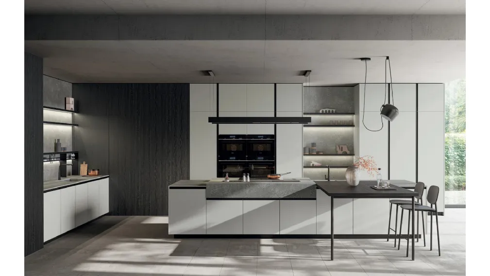 Cucina Moderna con isola Glass 2|0 03 di Arredo3